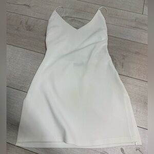 White Open Back Mini Dress